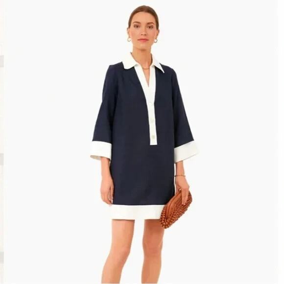 Tuckernuck Navy & White Collier Tunic Dress, Women's Medium 8-10, NWT - Picture 4 of 5